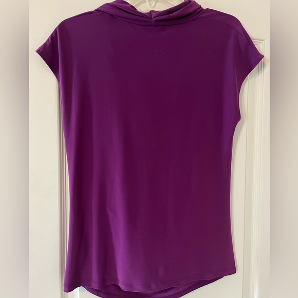 DKNY Elegant Violet Drape Neck Blouse women’s size medium - Picture 4 of 13